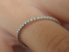 Fish Tail Platinum Full Eternity Ring, French Pave Diamond Wedding Band, Solid Gold Fish Tail Ring, Thin Dainty Band