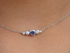 Sapphire Necklace Gift Sapphire Diamond Necklace Gold Sapphire Necklace Real Gold Sapphire Diamond Necklace Gift for Ladies