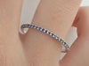 Blue Sapphire Eternity Ring Sapphire Band Wedding Band Gold Sapphire Ladies Sapphire Wedding Band Gold Sapphire Ring Stackable Half 1.3mm