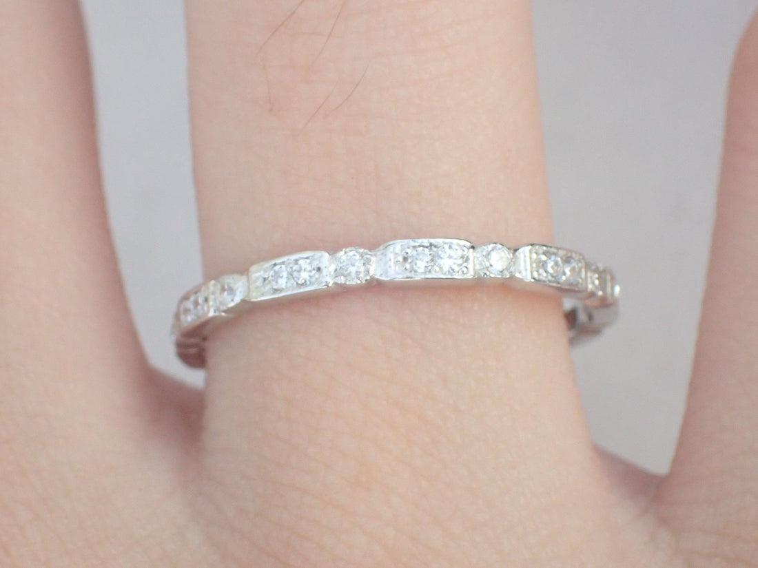 Art Deco Square Band, 14k Art Deco Band, Vintage Unique Design with Modern Twist, Delicate Art Deco Bridal Band