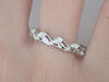 Nature Inspired Wedding Band Art Deco Nature Inspired Miligrain Band Leaf Ring Diamond White Gold Leaf Ring Nature Inspired Platinum Band