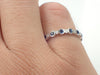Alternate Blue Sapphire and Diamond Half Eternity Band, Delicate Sapphires Band with Diamonds, Gold or Platinum