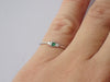 Emerald Ring Emerald Diamond Three Stone Ring Emerald Past Present Forever Ring May Birthstone Gift Emerald Promise Ring Solid Gold Platinum