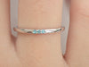 3 Blue topaz Ring White Gold 3 Stone Ring 3rd Year Gift for Wife 3 Stacking Blue topaz Thin Dainty Gift Past Present Forever Ring 1.3mm