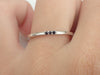 1.3mm 3 Stone Black Diamond Ring 14k White Gold 3 Stone Ring 3rd Year Gifts for Wife 3 Stacking Black Diamond Ring Past Present Forever Ring
