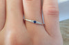 Tapered Blue Sapphire Diamond Ring Engagement Ring Diamond Wedding Band Platinum Ring