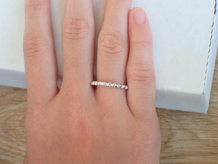 Dot Bubble Ring Simple Wedding Band Platinum Minimalist Ring White Gold Minimalist Ring No Stone Wedding Band Unique No Stone Ring