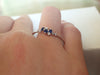 Cluster Sapphire Diamond Ring Diamond Cluster Wedding Band Gold Clustered Sapphire Ring Diamond Wedding Ring Engagement Ring Dainty Ring