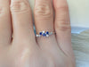 Cluster Amethyst Diamond Ring, Diamond Cluster Wedding Band, Alternate Diamond and Amethyst Cluster Ring