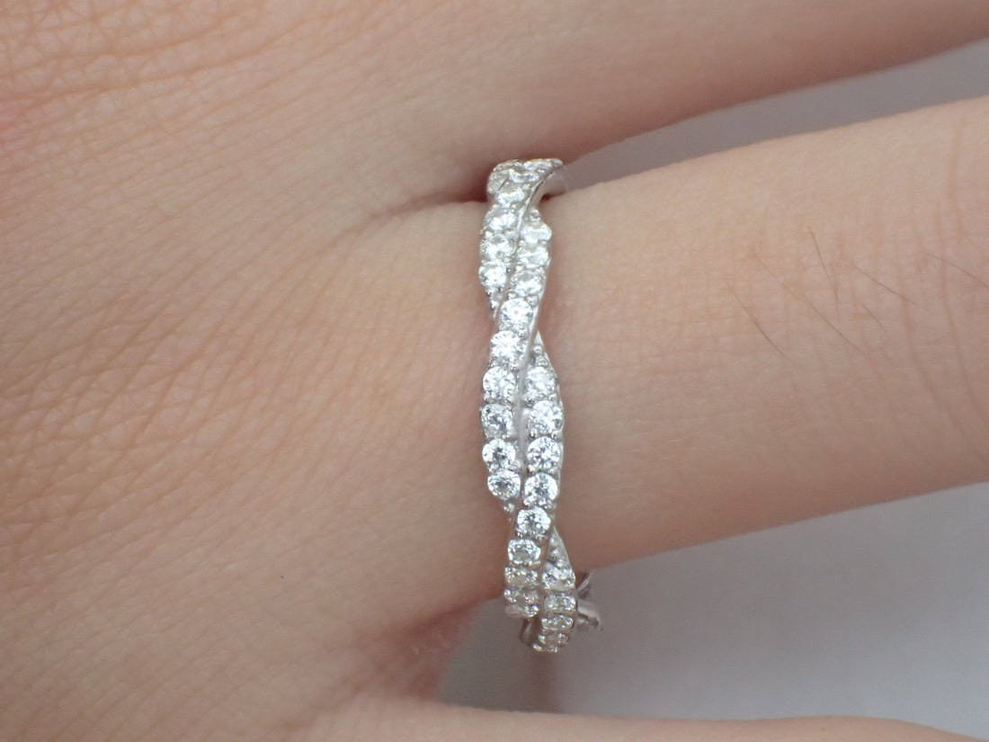Infinity Ring, Platinum Infinity Wedding Band, Infinity Diamond Band, Full Eternity Ring, Delicate Infinity Ring