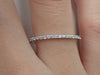 Fish Tail Full Eternity Ring, French Pave Moissanite Wedding Band, Solid Gold Fish Tail Ring, Thin Dainty Band