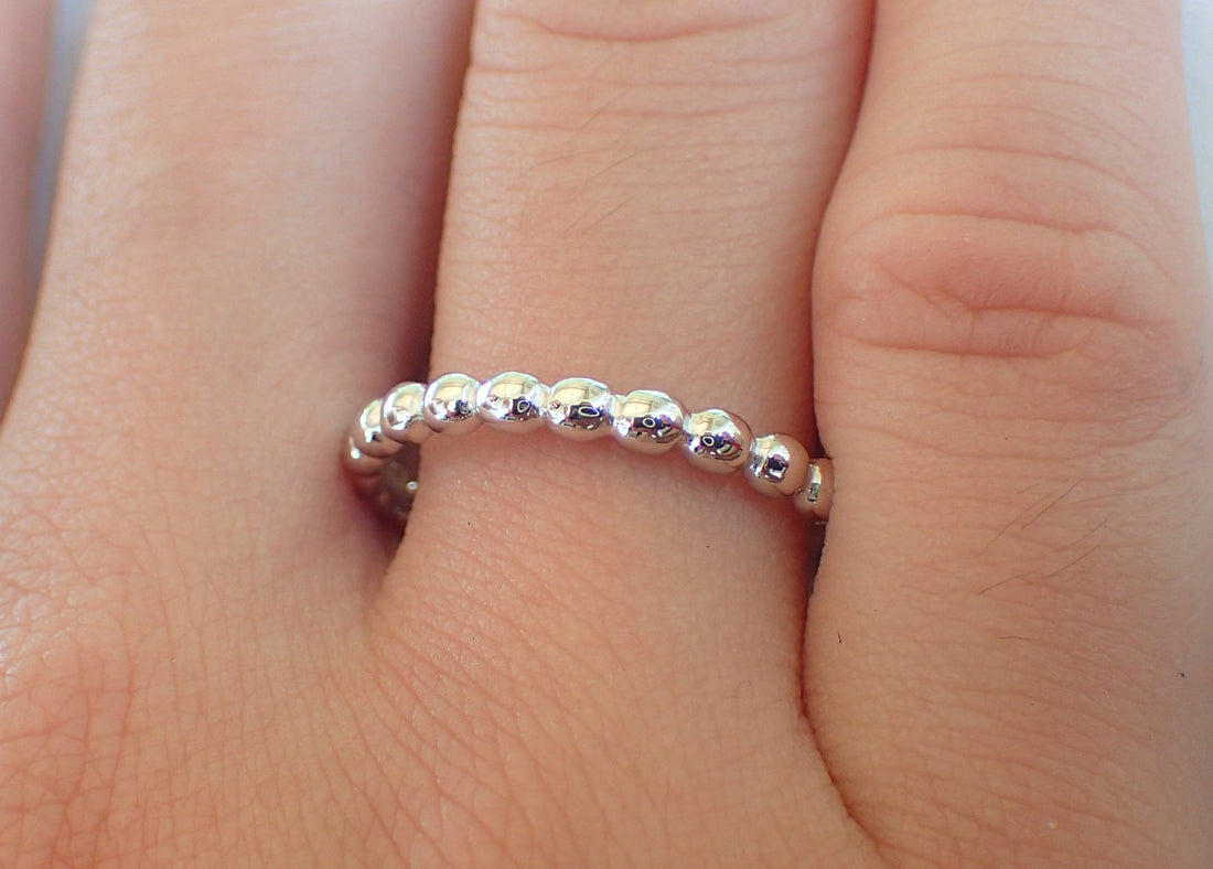 Dot Bubble Ring Simple Wedding Band Platinum Minimalist Ring White Gold Minimalist Ring No Stone Wedding Band Unique No Stone Ring