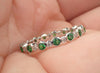 Alternating Moissanite and Emerald Band, Solid Gold Alternating Band, Emerald Eternity Band, Full Eternity Ring