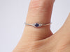 Blue Sapphire Ring Blue Sapphire Diamond Three Stone Ring Blue Sapphire Past Present Forever Ring September Birthstone Gift Blue Sapphire