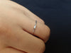 Baguette White Sapphire Engagement Ring / 14k Rose Gold Baguette Sapphire Ring / Dainty Stacking Ring