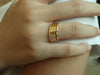 14k Gold Diamond Wedding Band / 3 Stone Diamond Wedding Band / Minimalist Thin Wedding Ring / April Birthstone Ring / Bridal Gifts for Her