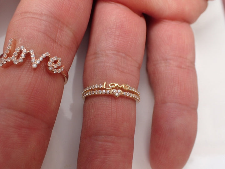 Heart Shape Diamond Wedding Band 14k Rose Gold Love Ring Engagement Ring Diamond Wedding Band Stackable Ring Platinum Ring