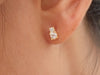 14k Two Stone Earring - Mom and Daughter Earrings - Gift for Mom - Gift for Daughter - April Birthstone Diamond 0.28ctw VS E Diamonds