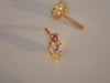 Alternate Ruby Sapphire Earrings, Two Stones Earring, 14k Gold Earrings, Ruby Stud Earrings, sapphire studs