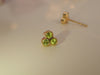 3mm Tri Stone Peridot Earring / Trinity Cluster Earring / August Birthstone Earring / Three Stone Gold Stud Earring / Gifts for her