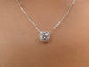Cushion Cut Moissanite Pendant Necklace with Moissanite Accent Stones 14k Gold DEF Quality Moissanite Necklace Gift White Gold Moissanite