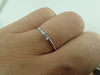 Baguette White Sapphire Engagement Ring / 14k Rose Gold Baguette Sapphire Ring / Dainty Stacking Ring