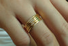 2 Stone Diamond Wedding Band / Thin Wedding Ring / 14k Gold Diamond Stackable Ring / Micro Pave Diamond Band / Promise Ring