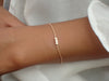 Trio Diamond Bracelet with Thin Chain, Bezel Setting in 14k Solid Gold, Delicate Diamond Bracelet
