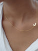 14k Gold Initial Necklace Asymmetric, Personalized Initial Letter Necklace, Sideways Initial Necklace
