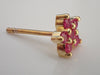 14k Rose Gold Earring- Flower Earring Stud Post Pink Sapphire- Cluster Earring- Gift for Ladies- Gift Under 100- September Birthstone Gifts