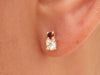 Alternate Ruby Sapphire Earrings, Two Stones Earring, 14k Gold Earrings, Ruby Stud Earrings, sapphire studs