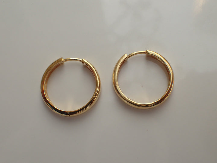 Hoop Earrings - Minimalist Hoop Earring for Women - 14k Solid Gold Thin Hoop Earring - No Stone Gold Earring