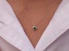 0.14ct Emerald Solitaire 14k Solid Gold Necklace Pendant - May Birthstone Gift