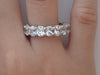 5x4 Oval Shapes White Sapphires Full Eternity Ring, 14k Gold Oval Shape Band, Oval Eternity Band, White Sapphires Band