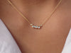 Trio Diamond Necklace, Bezel Set Necklace, 14k Gold Dainty Diamond Necklace, Graduation Gift, 3 Stones Pendant