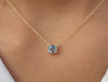 0.14ct London Blue Topaz Solitaire 14k Solid Gold Necklace Pendant - December Birthstone Month Gift