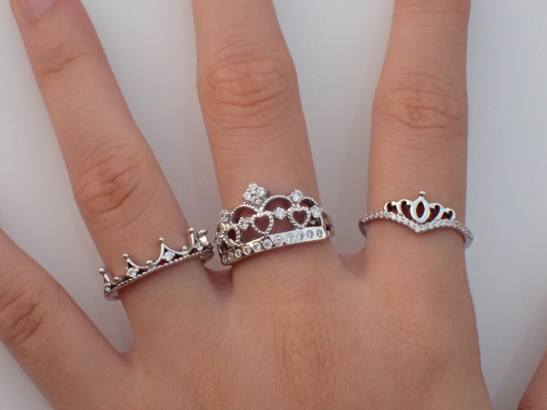 Tiara Ring Crown Ring Princess Band Tiara Queen Ring White Sapphire