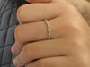 Marquise Shape Platinum Art Deco Band, Stackable Aquamarine Band with Milgrain, Half Eternity Band, Ready to Ship - Fast Shipping