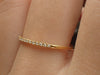 Micro Pave Diamond Wedding Band, 14k Yellow Gold Half Eternity Ring, Stackable Diamond Ring, Dainty Thin Band, Ready to Ship