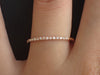 Micro Pave Diamond Wedding Band, 18k Rose Gold Half Eternity Ring, Stackable Diamond Ring, Thin Dainty Band, Ready to Ship