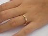 Blue and Pink Sapphire Ring, Dainty Stack Ring, Bezel Set Ring, Full Eternity Ring, 14k Solid Gold, September Ring 1.5mm