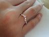 Curved Ring Enhancer, Engagement Ring Enhancer, Curved Chevron Platinum Wedding Band, Diamond Pink Sapphire Curved Ring