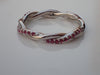 Wedding Ring Set Lab-Grown Ruby White Sapphire Sides Accent Gemstone -Twisted Rope Ruby Wedding Band and Engagement Ring