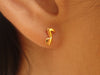 Music Note Earrings, 14k Solid Gold Tiny Music Note Stud Earrings, Treble Earrings, Music Teacher Gift, Music Note Jewelry