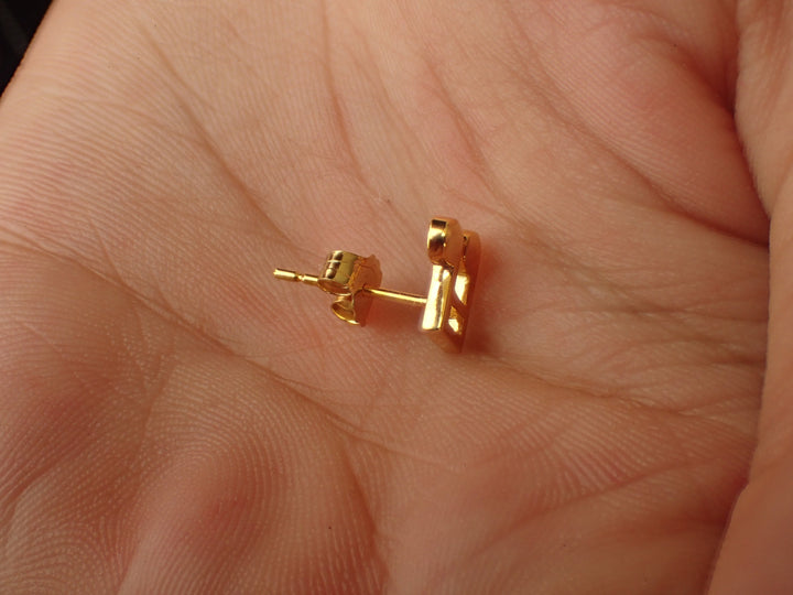 Music Note Earrings, Tiny Stud Earrings, 14k Solid Gold Tiny Music Note, Music Teacher Gift, Perfect for Music Lover