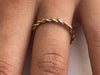 Twist Infinity Ring, 14k Solid Gold Two Tone Ring, 1.5mm Twisted Skinny Wedding Band, Thin Dainty Band, Rope Infinity Band