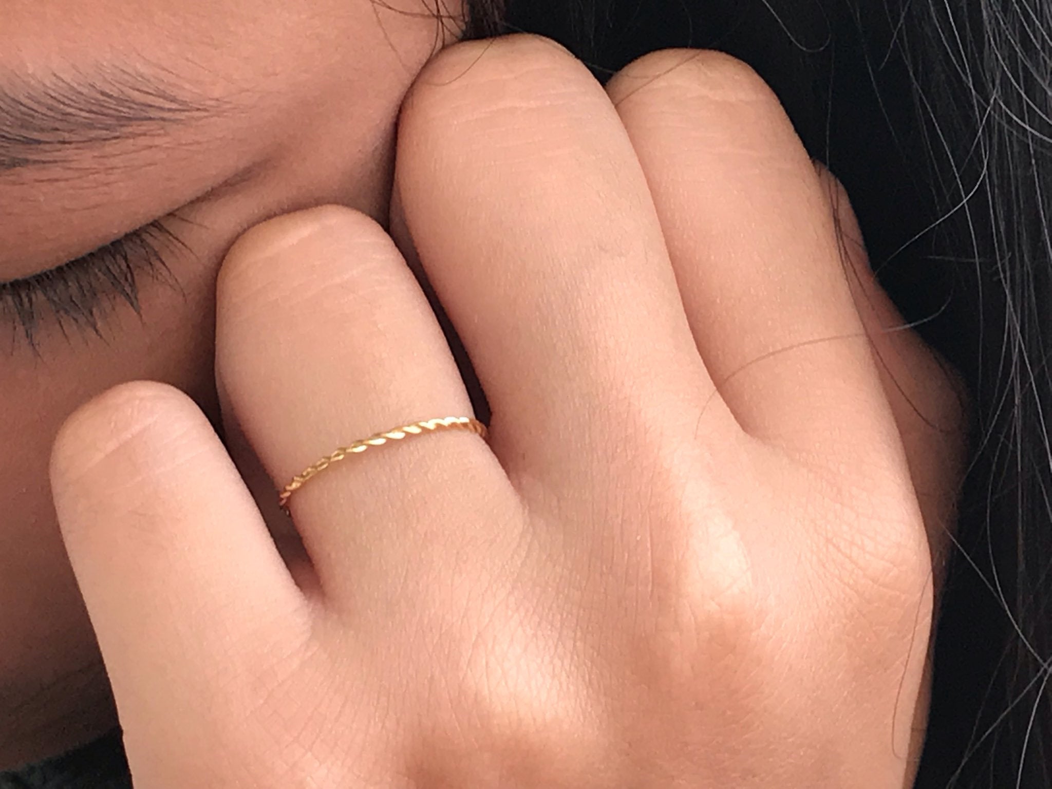 1.2mm Skinny Gold Band, 14k Gold Ring, Hammered Gold Band, Thin Wedding  Ring, Wedding Jewelry