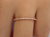 Micro Pave Eternity Thin Dainty Band, Half Eternity Pave Diamond Band, 14K Rose Gold, Ready to Ship - Fast Shipping