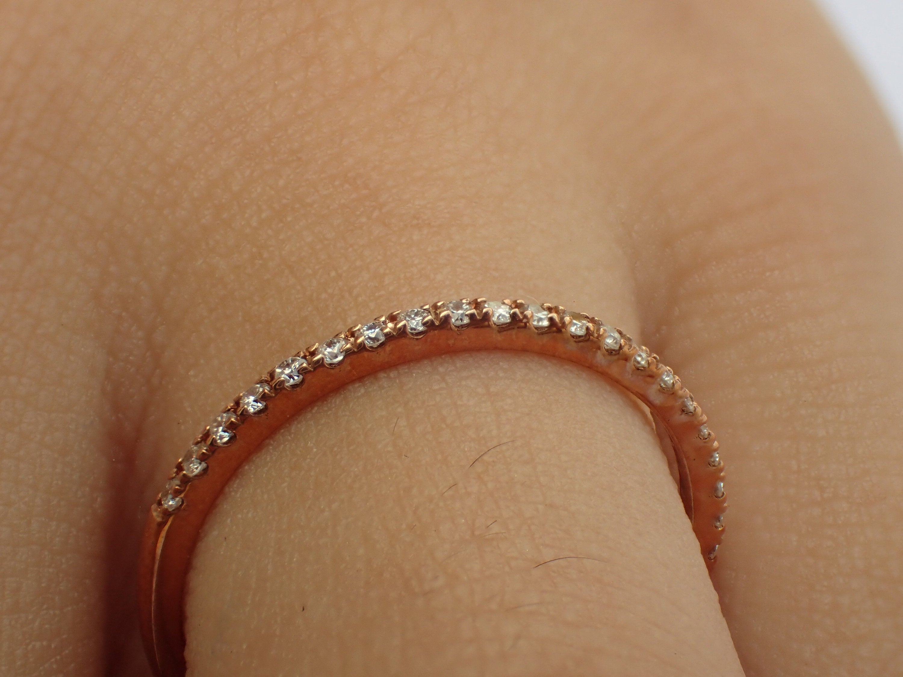 Rose gold micro pave on sale band