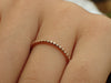 Micro Pave Eternity Thin Dainty Band, Half Eternity Pave Diamond Band, 14K Rose Gold, Ready to Ship - Fast Shipping